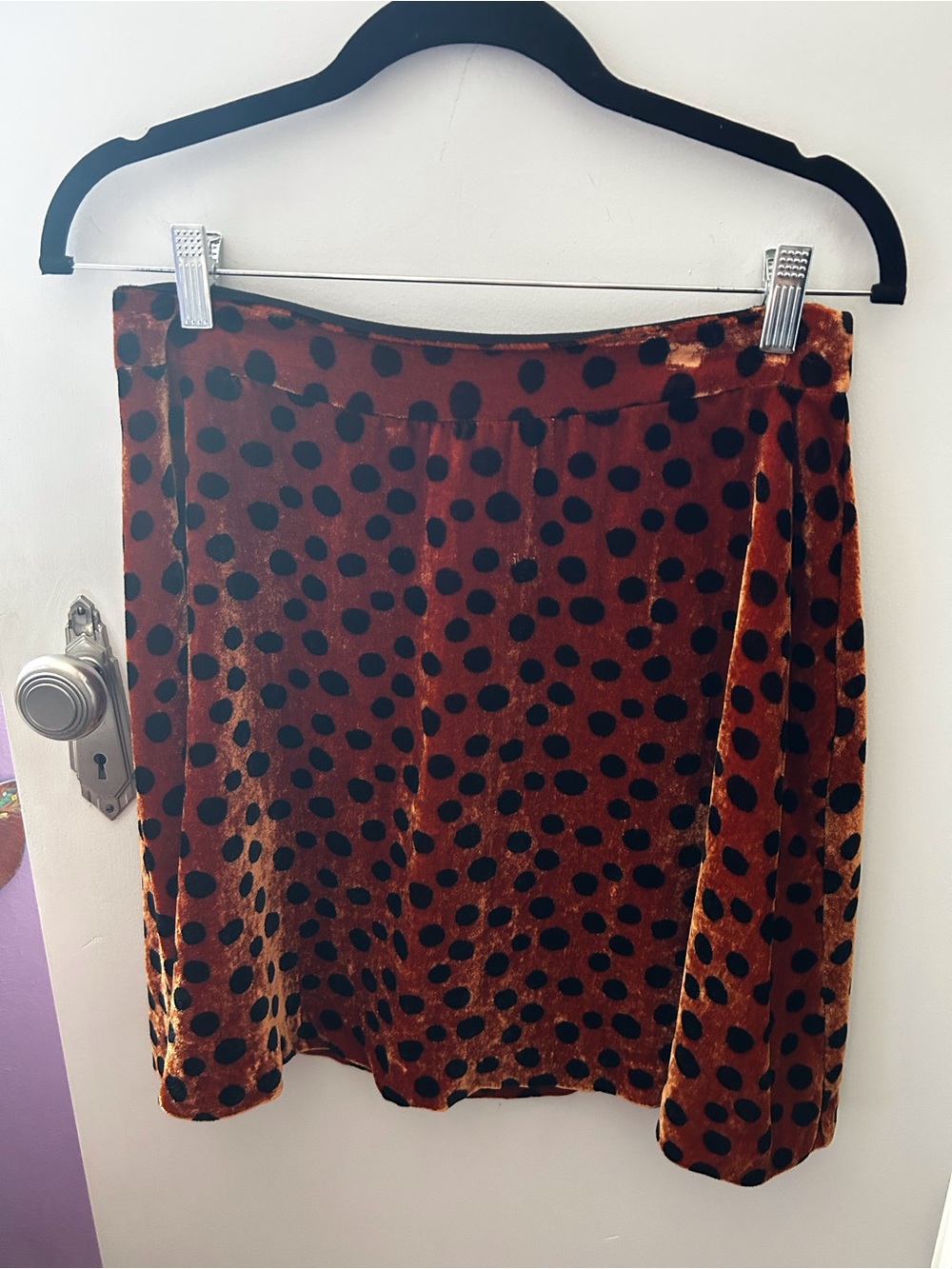 Madewell Velvet Leopard Print Polka Dot Circle Skirt